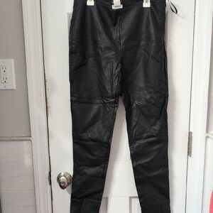 VENUS Black Faux Leather Look Pants